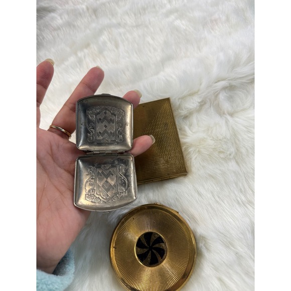 Vintage Vanity Set Compact Purse Mirror Case Etui Jewelry Holder Collection - Picture 6 of 14